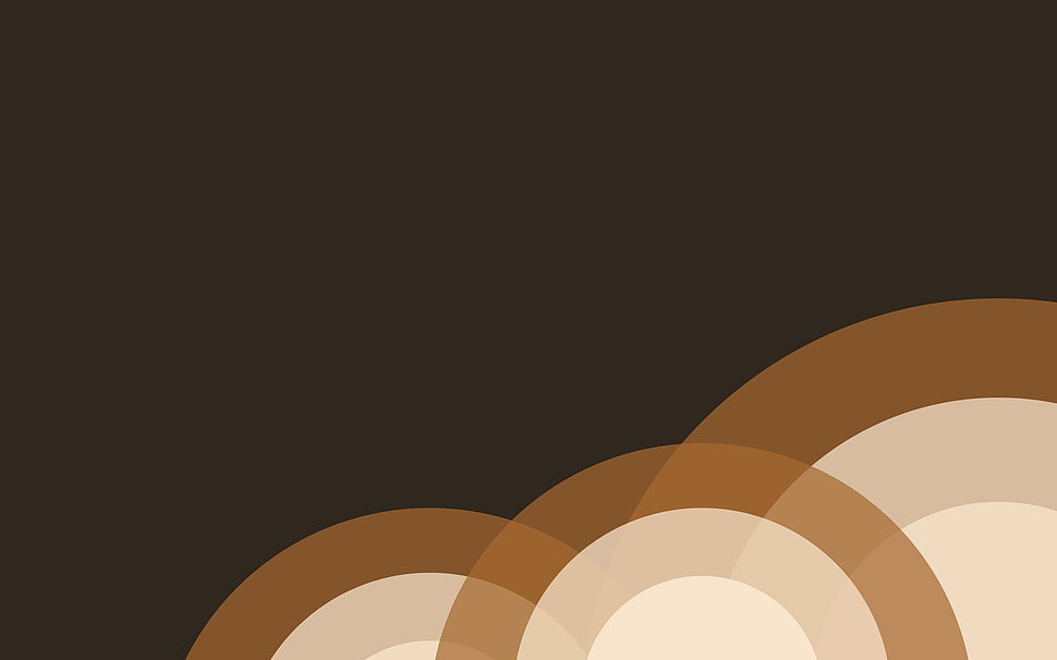 round brown and white illustration, minimalism HD wallpaper