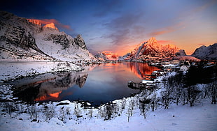 landscape photography of body of water surrounded with mountains, Norway, winter, nature, landscape