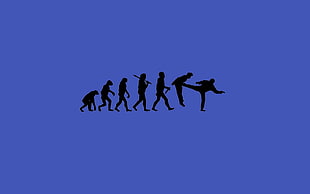 evolution of man illustration, minimalism, purple, simple background, digital art