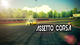 yellow Porsche 964 coupe, Assetto Corsa, video games, Ruf CTR, RUF HD wallpaper