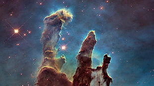 galaxy digital wallpaper, Pillars of Creation, space, stars, nebula HD wallpaper