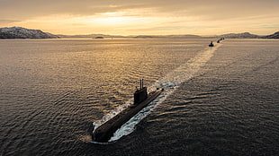 black submarine, military, submarine, navy, Royal Norwegian Navy HD wallpaper