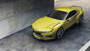 yellow coupe, BMW 3.0 CSL, car HD wallpaper