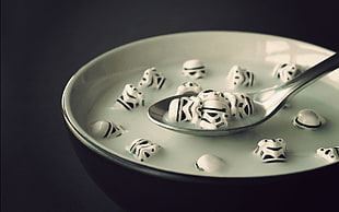 gray spoon, Star Wars, abstract, stormtrooper, cereal HD wallpaper