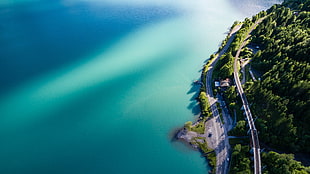 aerial photo of ocean