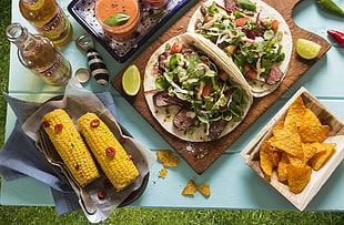 cooked tacos, food, Mexican, corn HD wallpaper
