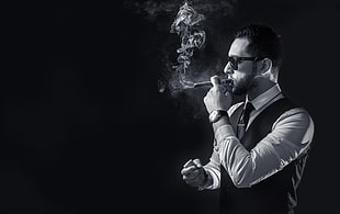 man smoking cigar