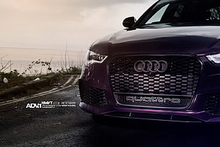 black and gray Honda car, Audi, RS6, purple, ADV.1