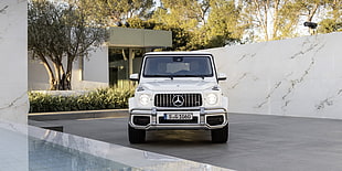 white Mercedes-Benz wrangler, Mercedes-Benz AMG G 63, 2018 Cars, 5k