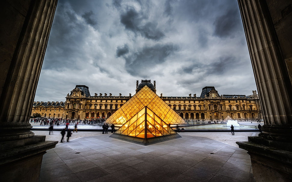 Louvre museum, Louvre, Paris, museum, pyramid HD wallpaper
