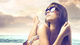 woman sunbathing on sun HD wallpaper