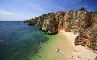 rock formation, landscape, cliff, coast, sea