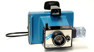 blue Polaroid land camera, camera, Polaroid, technology, 1975 (year) HD wallpaper
