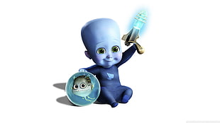baby alien holding pistol illustration, Megamind, movies, animated movies HD wallpaper