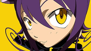 purple-haired female anime character, Soul Eater HD wallpaper