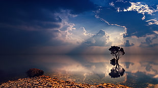 body of water, sky, clouds, water, nature HD wallpaper