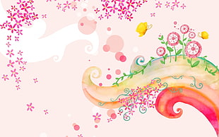 floral illustration HD wallpaper