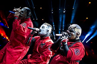 men's red overalls, Slipknot HD wallpaper