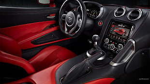 black and red car center console HD wallpaper