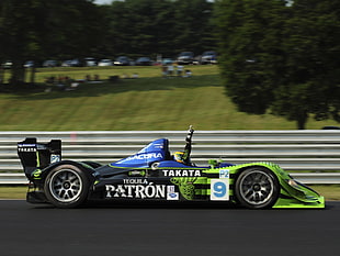 Takata Tequila Patron race car running on race track HD wallpaper