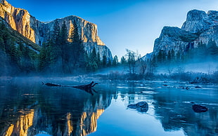 bodies of water near stone hills