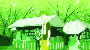 green and white wooden table, The Tatami Galaxy, Watashi, anime, Yojouhan Shinwa Taikei HD wallpaper