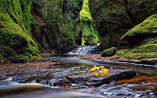 timelapse photography of waterfalls surrounded with rock mountains