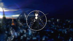 Kirito from Sword Art Online, anime, Sword Art Online, Kirigaya Kazuto, city