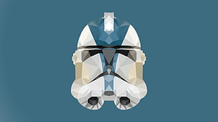 white Stormtrooper head decor, Star Wars, minimalism, simple background, simple HD wallpaper