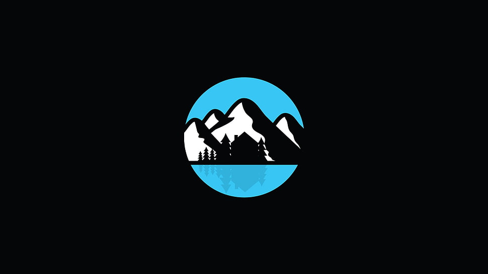 mountain illustration, minimalism HD wallpaper