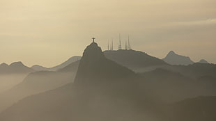 silhouette photo of mountains, nature, landscape, mountains, clouds