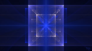 blue abstract wallpaper, fractal, artwork