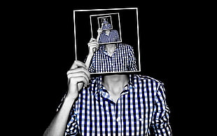 men's black and white dress shirt, creativity, photo manipulation, men, checkered HD wallpaper