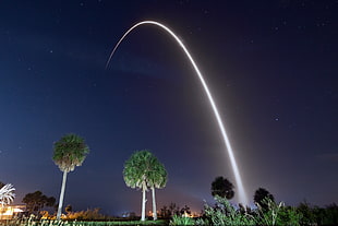green leaf plant, SpaceX, rocket, photography, long exposure HD wallpaper