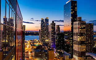 aerial photography of city during nighttime