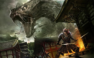 video game screenshot, fantasy art, samurai, Samurai Challenge 1, artozi HD wallpaper