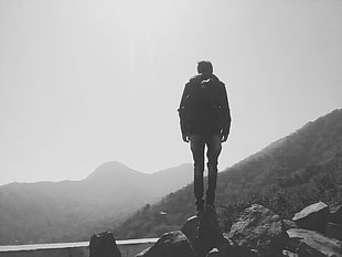 landscape, mountains, nature, man