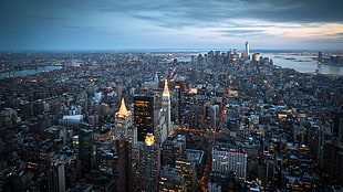 aerial view photography of city during evening