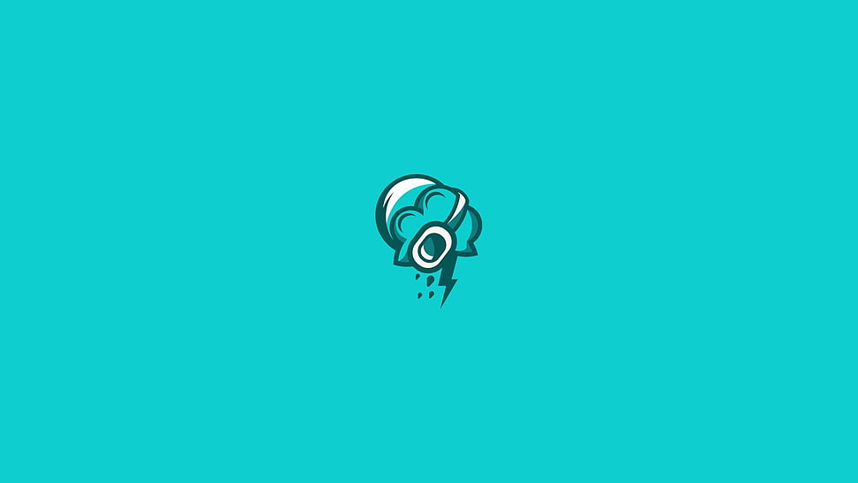 black and teal logo, cold, Cutepet, humor, minimalism HD wallpaper