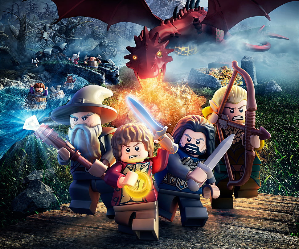 Lego Lord of the Rings digital wallpaper, LEGO, The Hobbit, video games HD wallpaper