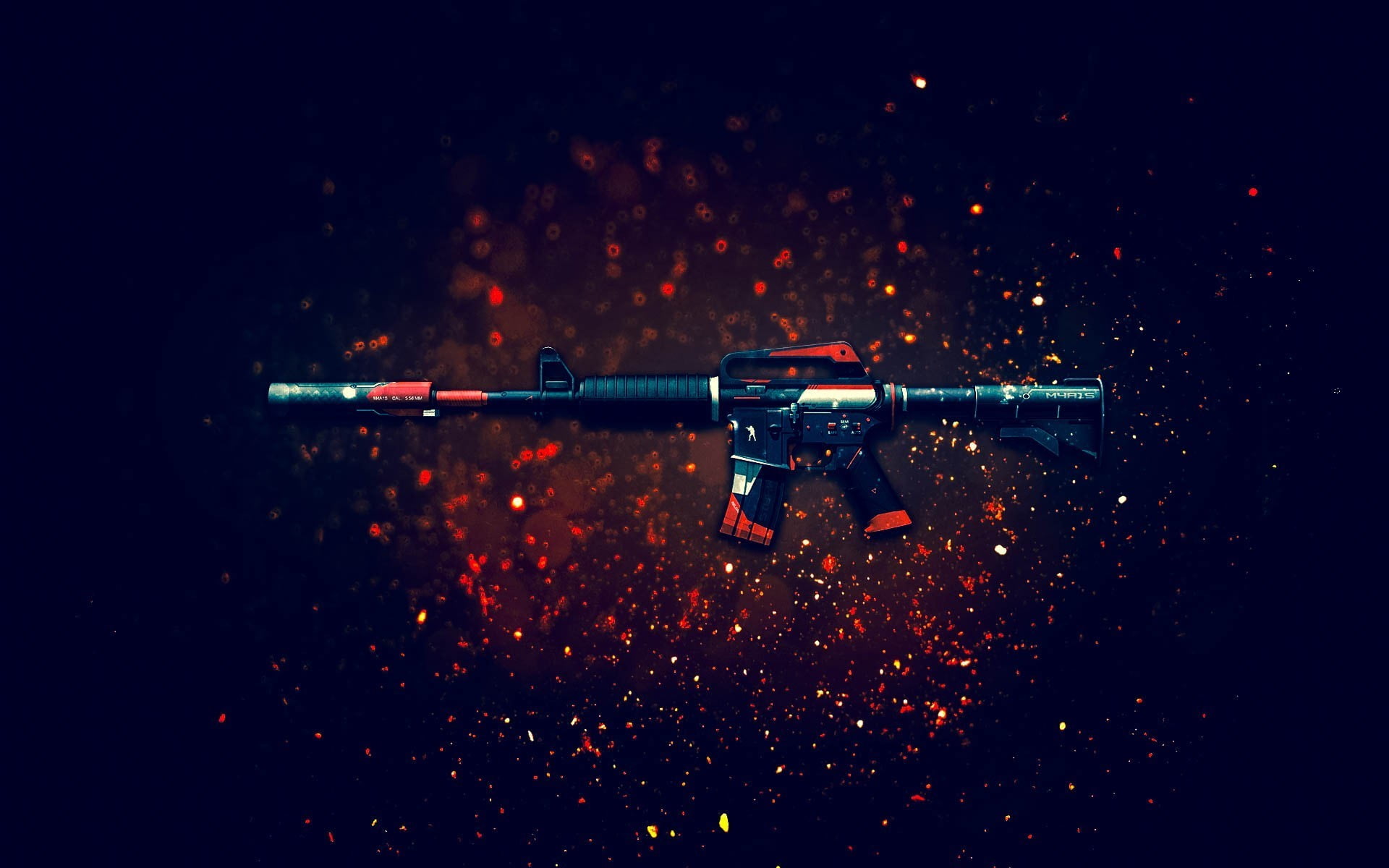 black and red rifle, assault rifle, weapon, Counter-Strike: Global Offensive, gun