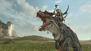 dinosaur game character, Total War: Warhammer II, Lizardmen, Total War: Warhammer HD wallpaper
