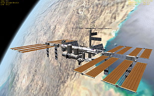 brown and gray satelite illustration, space, space station, render, CGI HD wallpaper