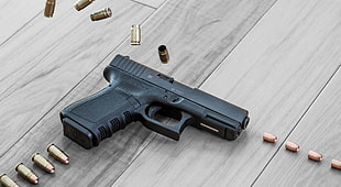 black semi-automatic pistol HD wallpaper