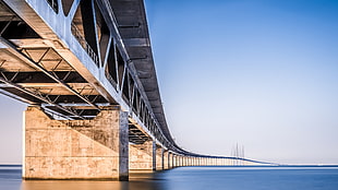 gray concrete bridge, bridge, Oresund Bridge HD wallpaper