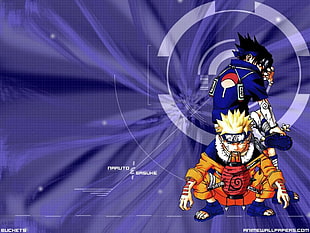 Naruto illustration, Naruto Shippuuden, Uchiha Sasuke, Uzumaki Naruto HD wallpaper