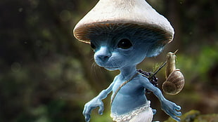 blue monster, artwork, concept art, smurfs, fantasy art