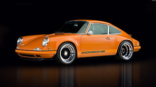 orange Porsche coupe, Porsche 911, car, Stinger, Porsche HD wallpaper