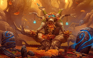 brown monster illustration, Hearthstone, Hearthstone: Heroes of Warcraft, video games, fantasy art HD wallpaper