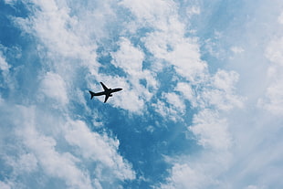 silhouette of plane, Airplane, Sky, Flight HD wallpaper